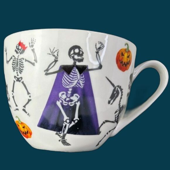 Harvest Green Studio Other - Harvest Grn Studio Halloween Skeleton Party Time Bn China Mug 3.75"Hx4.5"W 20 0z